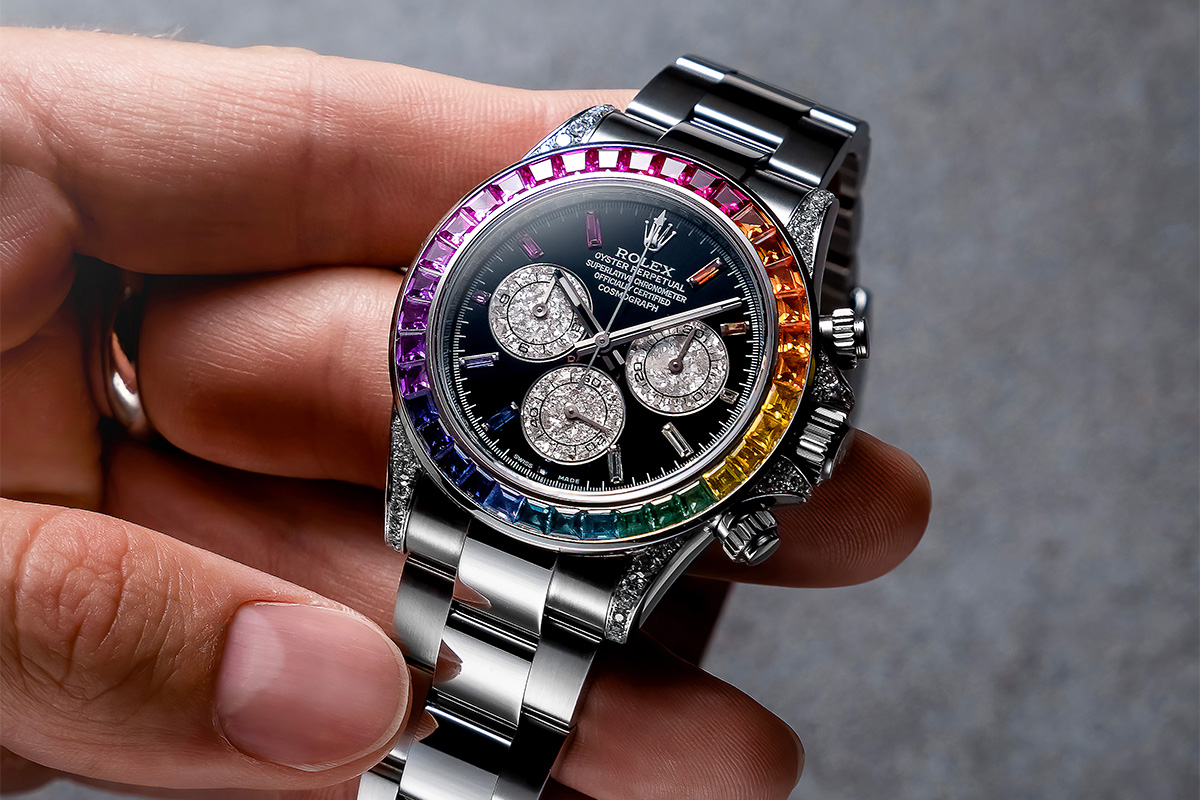 Rolex Daytona custom rainbow Time4Diamonds